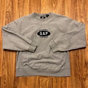Y2K 90s GAP Original Clothes Sweatshirt Women XS Grey Logo Spell Out